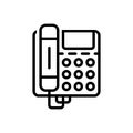 Black line icon for Telephone, phone and gadget Royalty Free Stock Photo