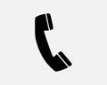 Telephone Phone Receiver Call Hotline Cell Contact Icon Black White Icon Vector Royalty Free Stock Photo