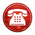 Telephone icon realistic diagonal motion red round button illustration Royalty Free Stock Photo
