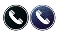 telephone icon symbol blue and black Royalty Free Stock Photo
