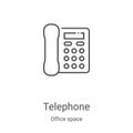 telephone icon vector from office space collection. Thin line telephone outline icon vector illustration. Linear symbol for use on