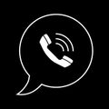 Telephone icon vector, whatsapp logo symbol. Phone pictogram, flat vector sign isolated on black background. Simple vector Royalty Free Stock Photo
