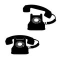 Telephone icons against white Royalty Free Stock Photo