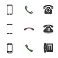 Simple vector icons. Flat illustration on a theme Telephone Royalty Free Stock Photo