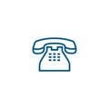 Telephone Line Blue Icon On White Background. Red Flat Style Vector Illustration Royalty Free Stock Photo