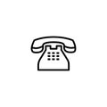 Telephone Line Icon In Flat Style Vector For Apps, UI, Websites. Black Icon Vector Illustration Royalty Free Stock Photo