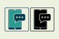 telephone message icon. icon related to UI elements. suitable for web site, app, user interfaces,element, printable etc. solid Royalty Free Stock Photo