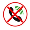 Telephone not allow sign Royalty Free Stock Photo