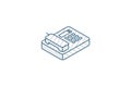 telephone, office phone isometric icon. 3d line art technical drawing. Editable stroke vector