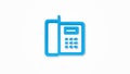 telephone, office phone realistic icon. 3d line vector illustration. Top view