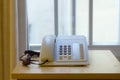 Telephone in an office window Royalty Free Stock Photo