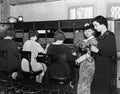 Telephone operators at switchboard Royalty Free Stock Photo