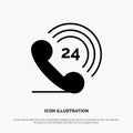 Telephone, Phone, Ringing, 24 Solid Black Glyph Icon Royalty Free Stock Photo