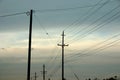 Telephone Pole Silhouettes Royalty Free Stock Photo