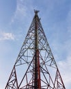 Telephone pole standing against sky Royalty Free Stock Photo