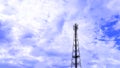 Telephone pole telecommunications tower on blue sky background Royalty Free Stock Photo