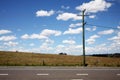 Telephone pole with wires