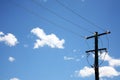 Telephone pole with wires Royalty Free Stock Photo