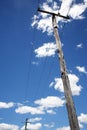 Telephone poles with wires Royalty Free Stock Photo