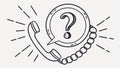 Telephone with Question Mark, Customer Support Query vector design Generative AI Royalty Free Stock Photo