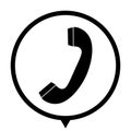 Telephone receiver - black icon for wed design