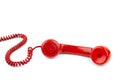 Telephone receiver and cord Royalty Free Stock Photo