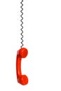 Telephone receiver and cord Royalty Free Stock Photo