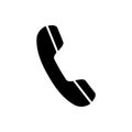 Telephone receiver, phone pictogram, icon isolated on a white background. Royalty Free Stock Photo