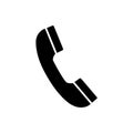 Telephone receiver, phone pictogram, icon isolated on a white background. Royalty Free Stock Photo