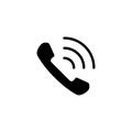 Telephone receiver vector icon, Handset phone call symbol isolated on white Royalty Free Stock Photo