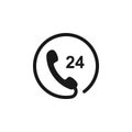 Telephone service 24 hours icon vector illustration