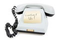 Telephone with sticky note Contact Us
