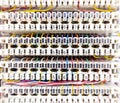 Telephone switchboard with cable installed each row panel and port slot Royalty Free Stock Photo