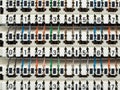 Telephone switchboard panel and wires Royalty Free Stock Photo