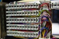 Telephone switchboard panel and wiring Royalty Free Stock Photo