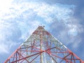 Telephone and telecommunications network towers around the world Royalty Free Stock Photo