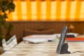 Telephone terminal on the table