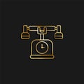 Telephone, time gold icon. Vector illustration of golden icon Royalty Free Stock Photo