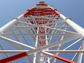 The telephone tower is white and red 5 Royalty Free Stock Photo