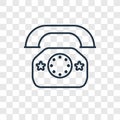 Telephone toy concept vector linear icon isolated on transparent