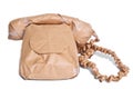 Telephone wrapped in brown paper cut out Royalty Free Stock Photo