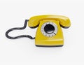 Telephone yellow vintage isolated on white. Render 3d illustration