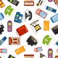 Telephones vector icons pattern Royalty Free Stock Photo