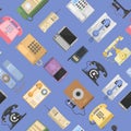 Telephones vector icons sealess pattern Royalty Free Stock Photo