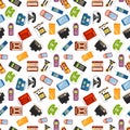 Telephones vector icons seamless pattern Royalty Free Stock Photo