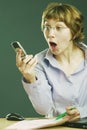 Telephonic surprise Royalty Free Stock Photo
