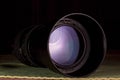 Telephoto lens aperture with nice reflections Royalty Free Stock Photo
