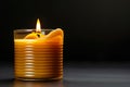 Melted Wax Solidifying Warm Candlelight Form Solidifying wax, warm candlelight. Royalty Free Stock Photo