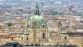 Cityscape And Dome Detail Of St. Charles`s Church Karlskirche, Vienna, Austria Royalty Free Stock Photo