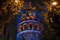 Galata Tower at Night, Beyoglu, Istanbul, Turkey Royalty Free Stock Photo